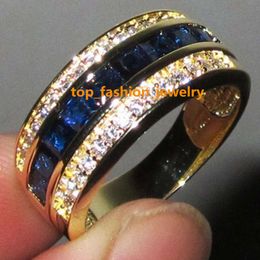 Hot sale full diamond sapphire square diamond ring gold-plated Roman numerals flash diamond universal Jewellery for men and women