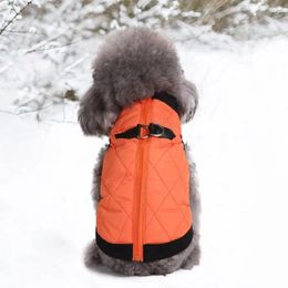 Dog Apparel Parkas Zipped Two-legged Round Neck Puppy Jacket Waterproof Windbreaker Fabric Cats Dogs Coat Warm Pet Clothes For Outdoor