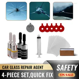 Car Wash Solutions Windshield Repair Upgraded Crack Kit 4 Pack Glass Chip Fluid Quick