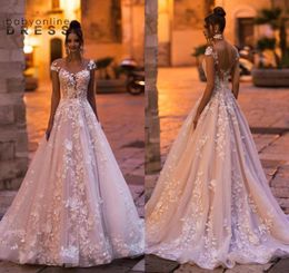 Gorgeous Full Lace Wedding Dresses Sexy Off Shoulder Backless With Button Covered Appliques Summer Bridal Gowns Plus Size BC111338278856