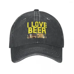 Ball Caps Casual I Love Beer Baseball Men Women Distressed Cotton Snapback Hat Drink Drunk Alcohol Outdoor Adjustable Fit Hats Cap