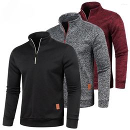 Gym Clothing Men Sweatshirts Spring Thicker Half Zipper Pullover For Male Hoody Outdoor Sweatshirt Autumn Solid Turtleneck Trainning Sweater