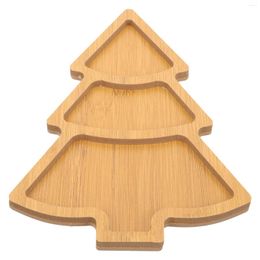 Plates Christmas Tree Tray Decorative Serving Shaped Dish Snack Plate Desserts Wood Wooden Dinner