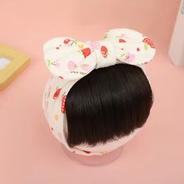 Hair Accessories Cotton Printed Bow Fashion Cute Baby Girl Hair Wig Hat Hairpiece born Children Kids Girls Headbands Headwear 240105