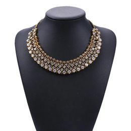 Rings 2023 New Za Indian Statement Large Collar Choker Necklace Women Fashion Vintage Ethnic Crystal Big Bib Necklace Jewellery