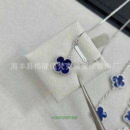 High quality Edition Bracelet Light Luxury Van 2024 New Silver Blue Peter Stone Four Leaf Clover Five Flower Obsidian Turquoise Diamond With Box Jun