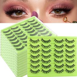 Thick Natural Fluffy False Eyelashes Extensions Naturally Soft Light Handmade Reusable Multilayer Mink Fake Lashes Wispy Full Strip Lashes