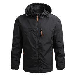 Men Casual Windbreaker Winter Hooded ZipUp Jacket Waterproof Military Jackets Softshell Camping Coat Work Wear Man Clothing 7XL 240105