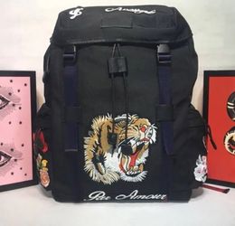Large Backpack Handbags Purse Travel Back Pack Shoulder Bags Tiger Head Pattern Inside