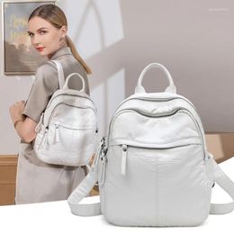 School Bags GPR Korean Style Women Backpacks Fashion Ladies Travel Bag Soft Leather Girl's