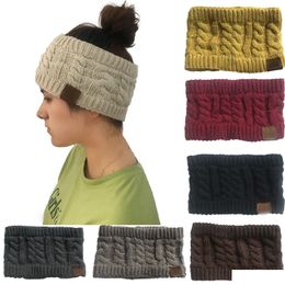 Beanie/Skull Caps 7 Colours Selling Knitted Twist Headband Fashion Empty Top Woollen Hat Womens Sports Casual Headscarf Drop Delivery Fa Dhwu5