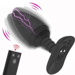 5 Frequency electric anal plug Remote butt plug electric prostate stimulator toy masturbator sex toy man 240105