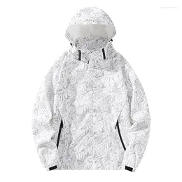 Men's Jackets Outdoor Jacket Windproof Splashproof Breathable Raincoat For Hiking Travel With Removable Hood Windbreaker Top