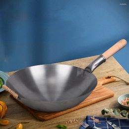 Pans 1Pc Kitchen Frying Pan Non-stick Iron Cooking With Handle (Grey)