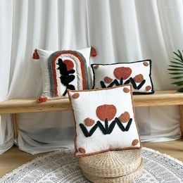 Pillow 2024 Modern Nordic Style Bedroom Plush Case Flower Series Sofa Cover