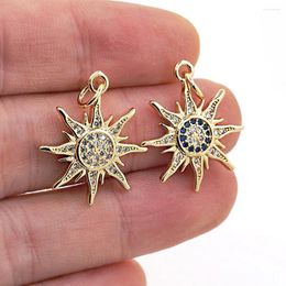 Pendant Necklaces Charm CZ Sun Necklace Gold Plated Colourful Zircon Personalised Jewellery Making Summer Accessories Gift For Men Women