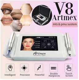 Professional 2 in 1 Artmex V8 Permanent Makeup Tattoo Machine Eye Brow Lips Rotary Pen Microblading MTS PMU System1945008