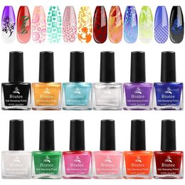 Biutee 6ml 12 Colors Nail Stamping Polish Nail Art Varnish Printing with Peel Off Nail Latex Black White Colorful Stamp Polish 240105