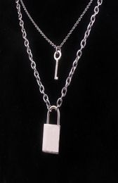 2020 stainless steel chains punk necklaces for women rock hiphop key lock necklace men gifts di1129458851