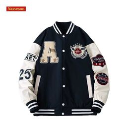 Men's Jackets Nasveson Baseball Men Spring Fall Japanese Fashion Loose Bomber Jacket Couple Coat Men T240105