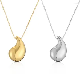 Pendant Necklaces Classic Vintage Gold/Silver Plated Chunky Dome Teardrop Comma For Women Fashion Party Wedding Jewelry Gift