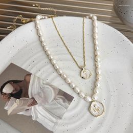 Pendant Necklaces Shining U Freshwater Pearl Necklace For Women Fashion Jewellery Summer 2pcs