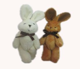 Retail H11cm Plush Mini rabbit bow tie bunny joint animals cartoon bouquet dolls stuffed pendants soft toys6188376