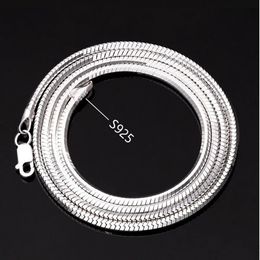 BOCAI Real S925 Sterling Silver Jewelry Platinum Plated Man and Woman Necklace Snake Bone Chain Korean Fashion Birthday Gift 240104