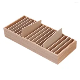 Jewellery Pouches 17 Grids Solid Wood Hoop Box Headband Display Holder Jewlery Rack Headpiece Hair Bands Storage Household Hairbands Case