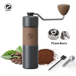 iCafilas Upgrade Manual Coffee Grinder Professional 420 Stainless Steel 7 Core Burrs Beans Handmade Tools 240104