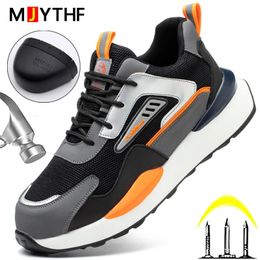 High Quality Indestructible Safety Shoes Men Work Sneakers Light Security Boots work Steel Toe 240105