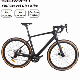 Bikes Carbon Fibre Gravel Bike Disc Brake 22 Speed Off-Road Bicycle 700 x 40C Tyre Gravel bicycle Cycle . Full bikeL240105