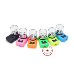 Smoking Colorful Plastic USB Electric Digital Power Herb Tobacco Grind Spice Miller Grinder Crusher Grinding Portable Innovative Handpipes Cigarette Holder DHL