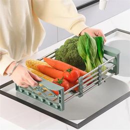 Kitchen Storage Drain Rack Convenient Stainless Steel Safe For Thickened Vegetable And Fruit Tools Sink 1pc