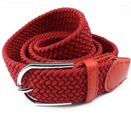 Belts 2024 105cm Men Women Canvas Woven Waistband Non Perforated Elastic Hand Belt Needle Buckle Casual Korean Trouser Width 3.5cm