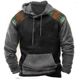 Men's Hoodies Vintage Casual Oversized Sweatshirts For Men Autumn Long Sleeve Pullover T-Shirt Fashion Tops Street Vacation Clothing