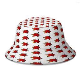 Berets Leaf Pixel MapleStory Maple Storey Game Bucket Hat For Women Men Teenager Foldable Bob Fisherman Hats Panama Cap Streetwear