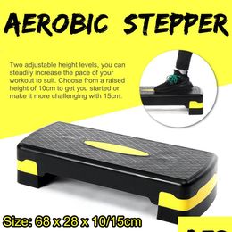 Accessories Fitness Aerobic Step Adjustable Non-Slip Cardio Yoga Pedal Stepper Gym Workout Exercise Equipment 100Kg Drop Delivery Sp Dh3Eh