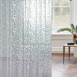 PEVA Shower Curtain 3D Waterproof Mildew Proof Transparent Bathroom Curtains With Hooks Simplicity Bath 240105
