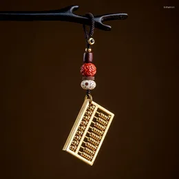 Keychains Brass Lucky Abacus Car Key Pendant Men's Chain Women's Handmade Bag Hanging Ring Ornament