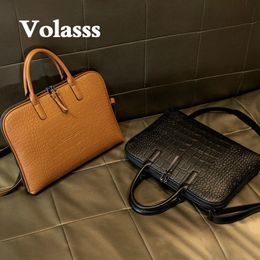 Business Women's Briefcase Leather Handbag Women 15.6 14 Inch Laptop Bag Shoulder Office Bags For Female Briefcases 240104