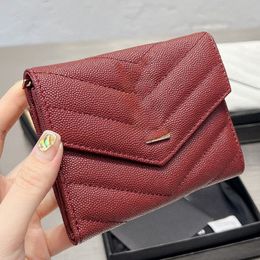 classic flap Cards Holder Designer Wallets womens Luxury Coin Purses caviar Leather cardholder mens black red wallet card case key pouch Purse Highquality gift