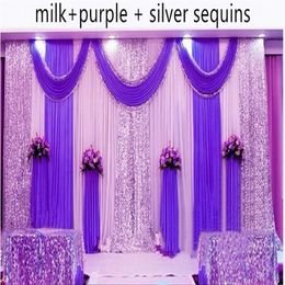 3M 5M backdrop with sequins swags wedding backcloth With sequins Swags party curtain Wedding Party Stage Celebration Background351A