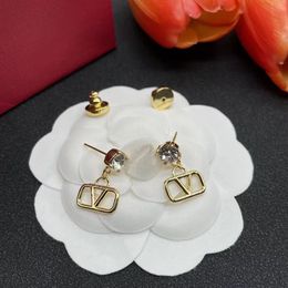 Women Fashion Designer Stud Earrings Made in Italy Luxury Brand Single Diamond Engagement Earring Wholesale