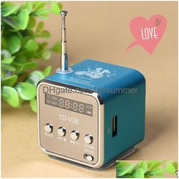 Radio Player Card Speaker U Disk Mini Portable Small O Display Mp3 Rechargeable 221114 Drop Delivery Dhujh