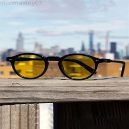 Retro Fashion Sunglasses For Men Women Vintage Small Round Frame Sunglasses Yellow Lens Goggles Shades Eyewear L220801322l