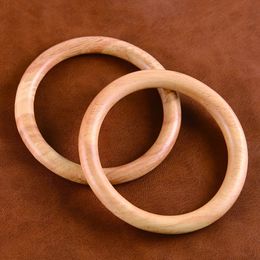 10Pcs Round Handcrafted Nature Wooden Handle Bag Replacement For DIY Making Purse Handbag Circle Bags Accessories 240105
