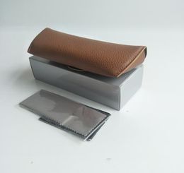 Black Leather Brand Sunglasses Case Silver Carton Eyeglasses Cases Classic Brown Sun Glasses Box Bag Cloth Eyewear3654840