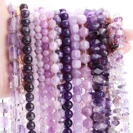 Boxes Aaa Natural Amethysts Gem Stone Bead Purple Quartzs Irregular Shape Loose Spacer Diy Beads for Jewellery Making Bracelet Necklace