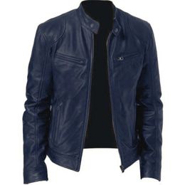 Men Brand Spring Autumn Genuine PU Leather Jacket Streetweaar Coat Man Zipper Moto Biker Vintage Leather Jackets S-5XL 240104